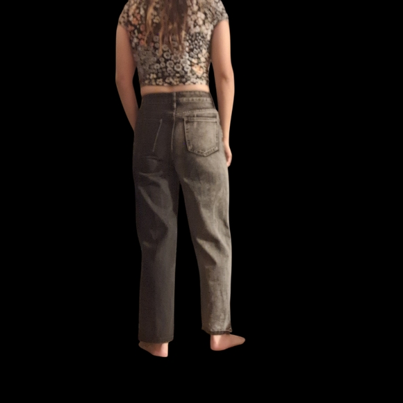 SHEIN Black and Gray Butterfly Straight Leg Jeans - Picture 6 of 7